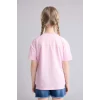 Defacto H7246A8PN47 Pembe %100 Pamuk Bisiklet Yaka Baskılı Kısa Kollu Tişört Kız Çocuk