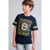 Defacto H7868A8IN42 İndigo %100 Pamuk Fenerbahçe New Regular Fıt Bisiklet Yaka Kısa Kollu Siyah Tişört Erkek Çocuk