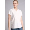 Defacto H1175AXER105 Ekru Regular Fıt Polo Yaka Flamlı Pamuk Kısa Kollu Tişört