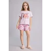 Defacto H8359A8PN256 Pembe %100 Pamuk Regular Fıt 2li Pijama Takımı Kız Çocuk