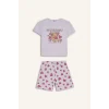 Defacto H8359A8PN256 Pembe %100 Pamuk Regular Fıt 2li Pijama Takımı Kız Çocuk
