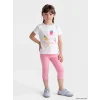 LCW Kids Bej Baskılı Kız Çocuk Takım
