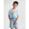 LCW Kids Beyaz Baskılı Erkek Çocuk Tişört