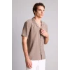 Defacto G7459AXGR539 Gri Modern Fıt Gömlek Yaka Modal Kısa Kollu Gömlek