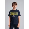 Defacto H7578A8IN42 İndigo %100 Pamuk Fenerbahçe Kısa Kollu Pijama Üst Şort Pijama Alt 2li Pijama Takımı Erkek Çocuk