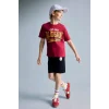 Defacto H7340A8RD119 Kırmızı %100 Pamuk Galatasaray Kısa Kollu Pijama Üstü Şort Pijama Alt 2li Pijama Takımı Erkek Çocuk