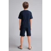 Defacto H7578A8IN42 İndigo %100 Pamuk Fenerbahçe Kısa Kollu Pijama Üst Şort Pijama Alt 2li Pijama Takımı Erkek Çocuk
