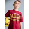 Defacto H7340A8RD119 Kırmızı %100 Pamuk Galatasaray Kısa Kollu Pijama Üstü Şort Pijama Alt 2li Pijama Takımı Erkek Çocuk