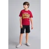 Defacto H7340A8RD119 Kırmızı %100 Pamuk Galatasaray Kısa Kollu Pijama Üstü Şort Pijama Alt 2li Pijama Takımı Erkek Çocuk