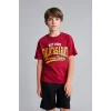 Defacto H7340A8RD119 Kırmızı %100 Pamuk Galatasaray Kısa Kollu Pijama Üstü Şort Pijama Alt 2li Pijama Takımı Erkek Çocuk