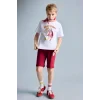 Defacto H7511A8WT34 Beyaz %100 Pamuk Galatasaray Kısa Kollu Pijama Üst Şort Pijama Alt 2li Pijama Takımı Erkek Çocuk