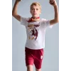 Defacto H7511A8WT34 Beyaz %100 Pamuk Galatasaray Kısa Kollu Pijama Üst Şort Pijama Alt 2li Pijama Takımı Erkek Çocuk