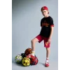 Defacto H8001A8RD119 Kırmızı %100 Pamuk Galatasaray Oversıze Baskılı Siyah Şort Erkek Çocuk