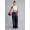 Defacto H4469AXIN275 İndigo NBA Brooklyn Nets Lisanslı Wıde Leg Cepli Geniş Paça Standart Boy Kırışık Dokulu Kumaş İndigo Pantolon