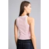 Defacto H8890AXPN74 Pembe Fıtted Bisiklet Yaka Fitilli Baskılı Açık Pembe Atlet