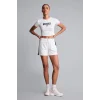 Defacto H9406AXER105 Ekru NBA New York Knıcks Lisanslı Slım Fıt Bisiklet Yaka Sporcu Ribana Kısa Kollu Ekru Tişört