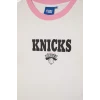 Defacto H9406AXER105 Ekru NBA New York Knıcks Lisanslı Slım Fıt Bisiklet Yaka Sporcu Ribana Kısa Kollu Ekru Tişört