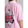 Defacto H4843A8PN693 Pembe Hello Kitty Lisanslı Relax Fıt Polo Yaka Kısa Kollu Açık Pembe Tişört Kız Çocuk