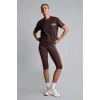 Defacto G9465AXBN338 Kahve %100 Pamuk NBA Mıamı Heat Lisanslı Oversıze Baskılı Kısa Kollu Kahverengi Tişört