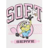 LCW Kids Beyaz Bisiklet Yaka Minions Baskılı Kız Çocuk Tişört