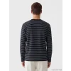 LCW Vision Lacivert Bisiklet Yaka Çizgili Erkek Sweatshirt