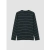 LCW Vision Lacivert Bisiklet Yaka Çizgili Erkek Sweatshirt