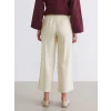 LCW Modest Bej Beli Lastikli Geniş Paça Kadın Pantolon