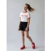 LCW Kids Siyah Beli Lastikli Kız Çocuk Şort