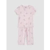 LCW Kids Pembe Bisiklet Yaka Kız Çocuk Kaprili Pijama Takımı