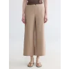 LCW Modest Bej Beli Lastikli Geniş Paça Kadın Pantolon