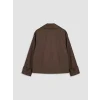LCWAIKIKI Classic Kahverengi Kruvaze Yaka Oversize Kadın Trençkot