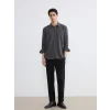 LCW Vision Antrasit Regular Fit Erkek Krinkle Gömlek
