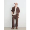 XSIDE Kahverengi Loose Fit Erkek Müslin Pantolon