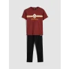 LC WAIKIKI Kırmızı Standart Kalıp Galatasaray Baskılı Erkek Pijama Takım