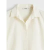 XSIDE Sarı Çizgili Oversize Poplin Kadın Gömlek