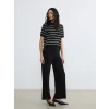 LCW Modest Siyah Beli Lastikli Dokulu Kadın Pantolon