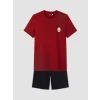 LC WAIKIKI Kırmızı Galatasaray Baskılı Erkek Şortlu Pijama Takımı