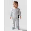 LCW baby Gri Fiyonk Detaylı Kız Bebek Sweatshirt ve Eşofman Altı