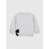 LCW baby Gri Fiyonk Detaylı Kız Bebek Sweatshirt ve Eşofman Altı