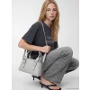 LCW ACCESSORIES Gri Deri Görünümlü Kadın Omuz Çantası