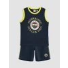 LCW Kids Lacivert Fenerbahçe Baskılı Erkek Çocuk Şortlu Pijama Takımı