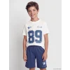 LCW Kids Beyaz Bisiklet Yaka Erkek Çocuk Şortlu Pijama Takımı