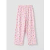 LCW Kids Pembe Gömlek Yaka Kalp Baskılı Kız Çocuk Pijama Takım