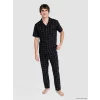 LC WAIKIKI Siyah Regular Fit Ekose Erkek Pijama Takım