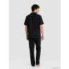 LC WAIKIKI Siyah Regular Fit Ekose Erkek Pijama Takım