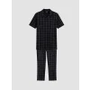 LC WAIKIKI Siyah Regular Fit Ekose Erkek Pijama Takım