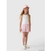 LCW Kids Pembe Yan Şeritli Baskılı Kız Çocuk Şort