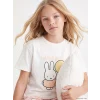 LCW Kids Ekru Miffy Baskılı Kız Çocuk Şortlu Pijama Takımı