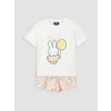 LCW Kids Ekru Miffy Baskılı Kız Çocuk Şortlu Pijama Takımı