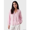 LCW Vision Pembe Nakışlı Oversize %100 Pamuklu Bluz